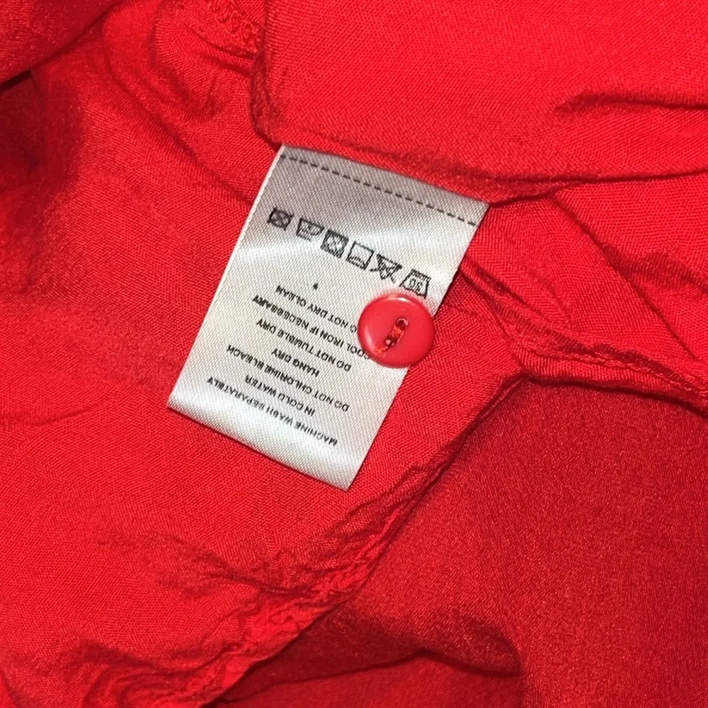 Lira Ash Dress Ruffle Sleeveless Red Flowey Midi Dress sz S EUC